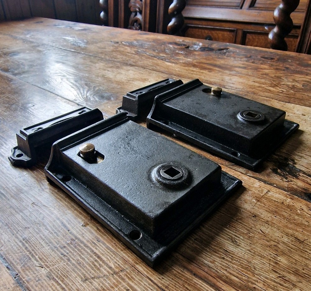 Antique Cast Iron Privacy Lock & Victorian Gothic Cast Iron Keep 1 Left