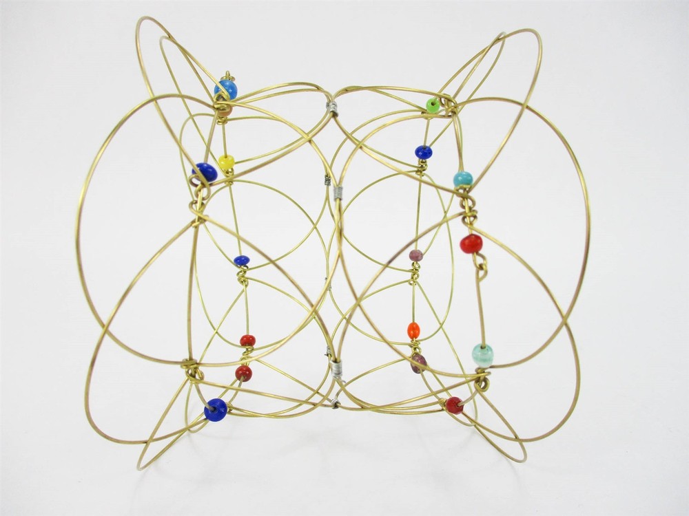 Brass Wire Mandala Meditation Tool 3D Toy Flexi Sphere Magic Loops Single