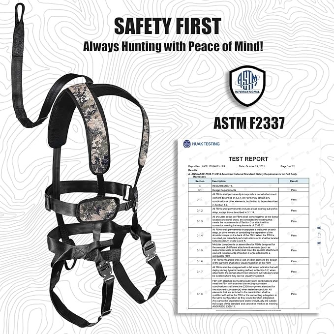UIIHUNT Tree Stand Harness – Adjustable, Comfortable Hunting Safety Harness