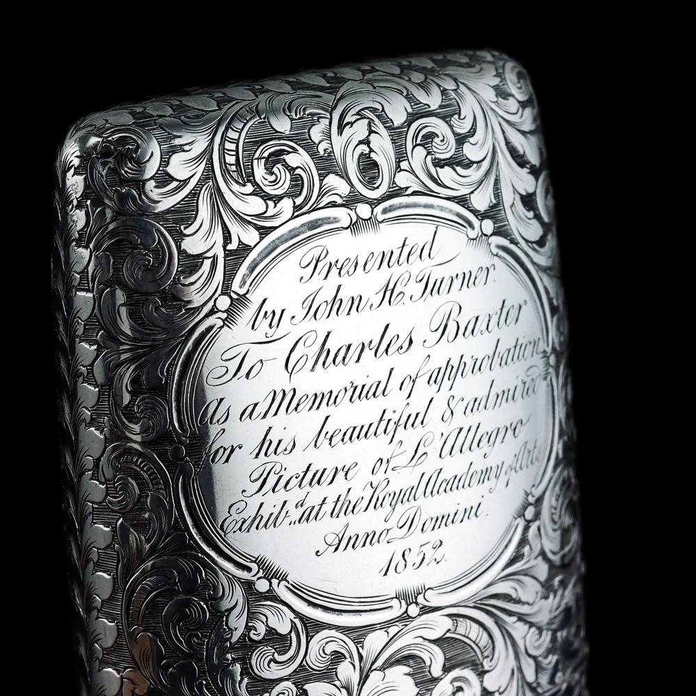 Antique Victorian Silver Cigar/Cheroot Case Profusely Engraved - Nathaniel Mills