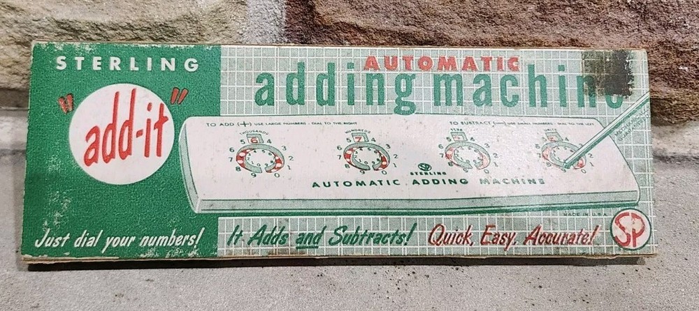 Vintage Automatic Adding Machine by Sterling Retro Office With Original Box