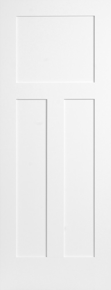 3 Panel Flat Primed Mission Shaker Stile & Rail Solid Core Wood Doors Door Slabs