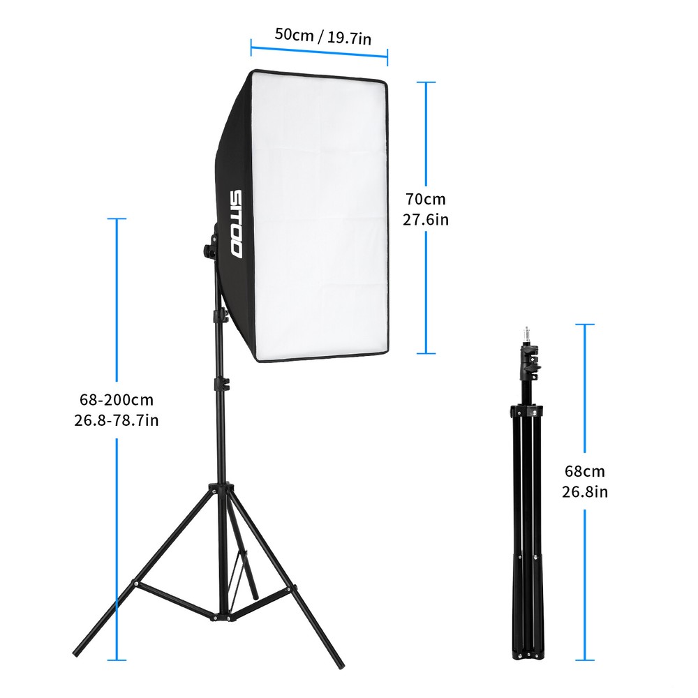 2Pcs Softbox Lighting Kit LED Continuous Photography Tripod Remote Control