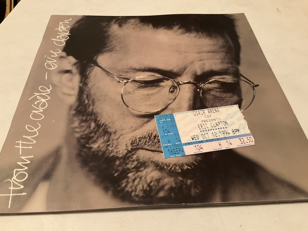 1994 ERIC CLAPTON From the Cradle Tour Program with Content Ticket Stub
