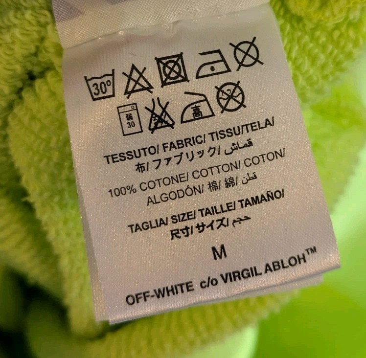 OFF-WHITE VIRGIL ABLOH Main Label Crewneck Sweater Neon Yellow Medium