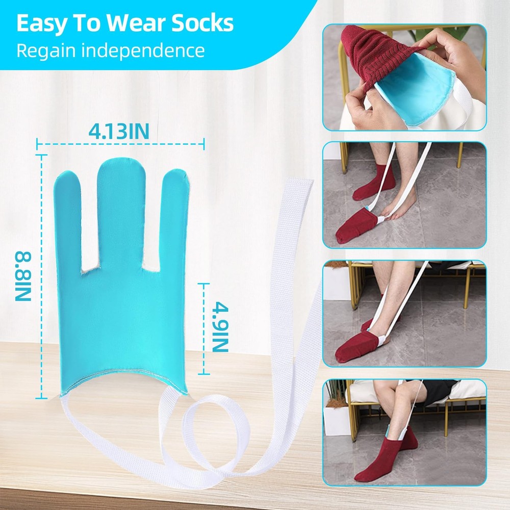 Sock Aids for Putting On Socks, Assistant Device No Bending 3pcs