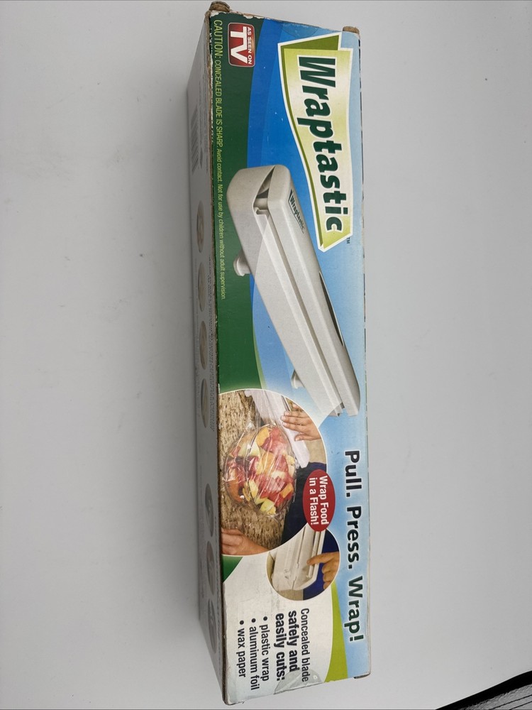 Wraptastic Dispenser Plastic Wrap - Foil - Or Waxed Paper Pull Press Wrap NIB