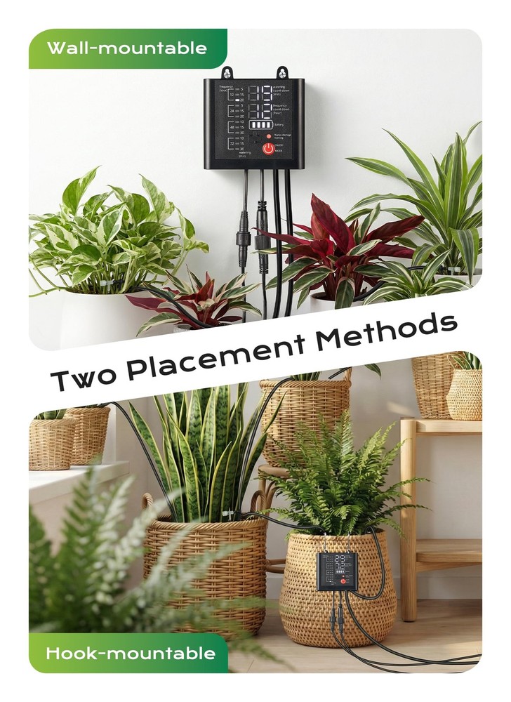 Solar Drip Irrigation System, USB Charging, 49FT, Automatic Plant Watering