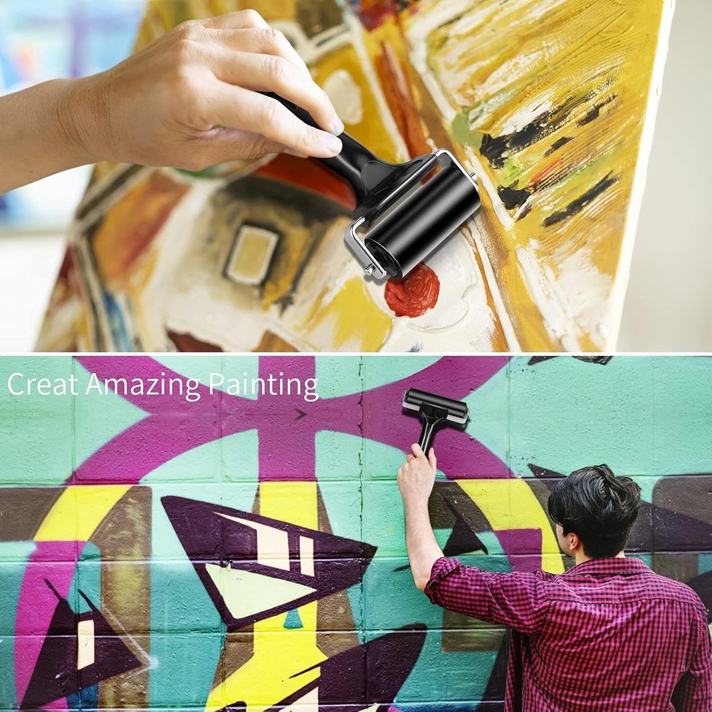 Versatile 6'' Rubber Roller Tool - Ideal for Printmaking and Scrapbooking