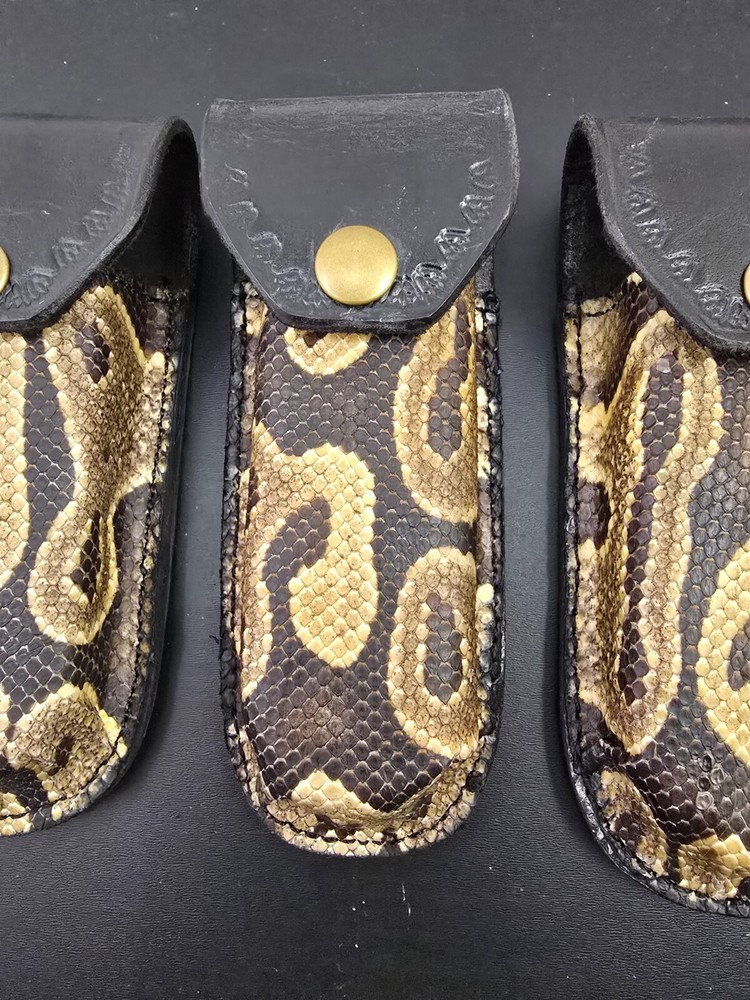 Buck 110 Leather knife sheath Ball Python, case 6265 New Handmade Sheath