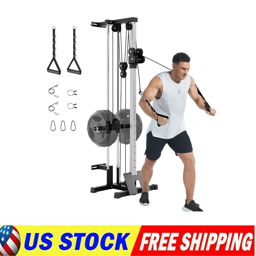 Wall Mount Cable Machine, Adjustable Dual Pulley Cable Crossover Machine Workout