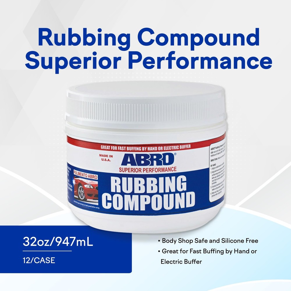 ABRO Superior Performance Automotive Rubbing Compound 10 Oz,