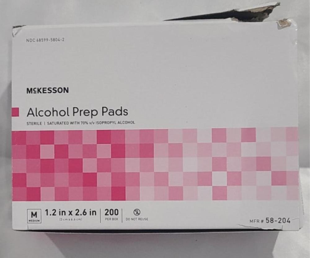 McKesson Alcohol Prep Pads, Sterile, Individual Packet, Medium, 200 Count
