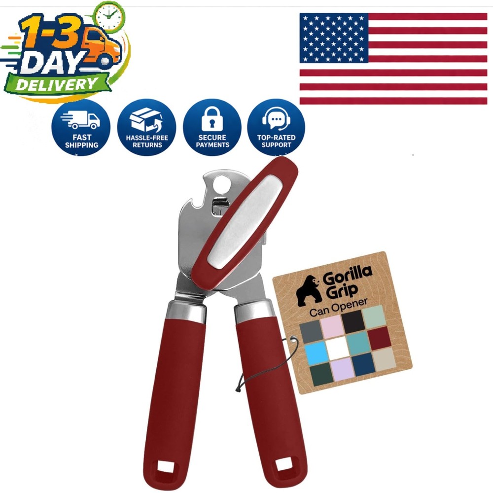 Rust Resistant Manual Can Opener with Smooth Cutting Edge - Ideal Kitchen Tool