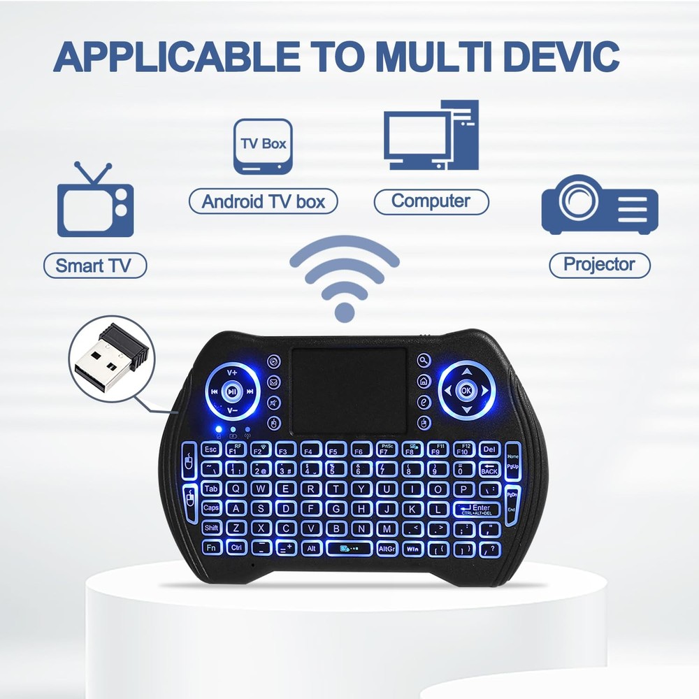 Mini Wireless Keyboard Touchpad Remote for Smart TV PC