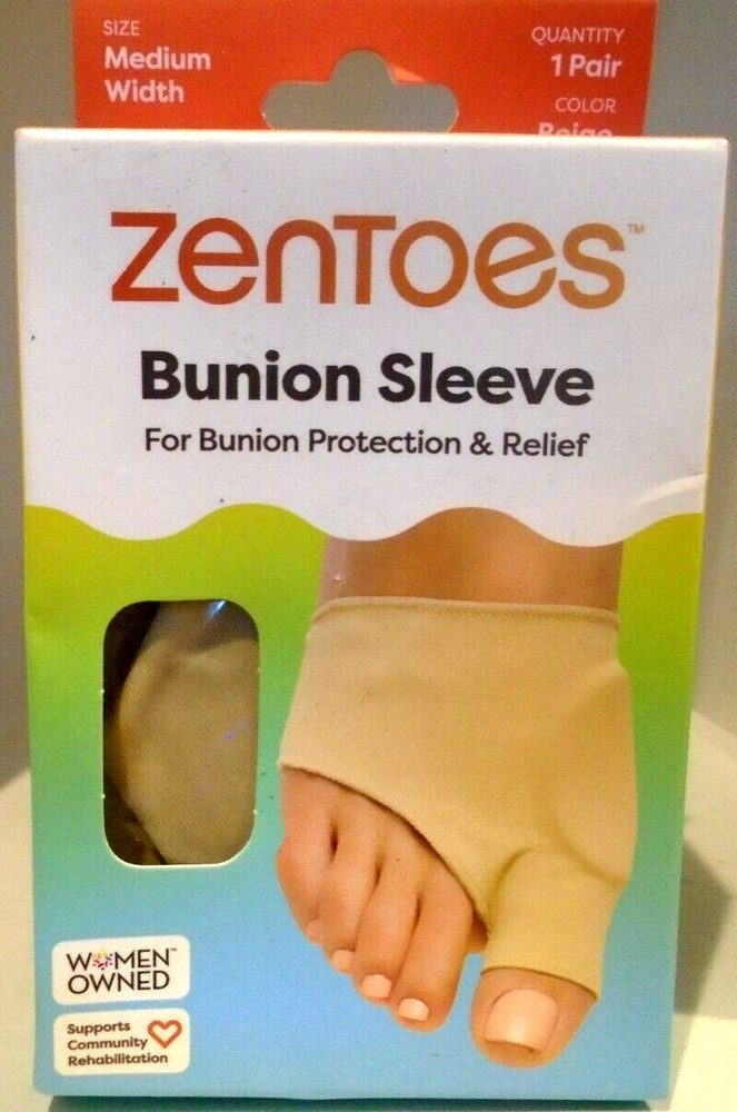 ZenToes Bunion Protector Sleeves with Gel Guards Pads - 1 Pair Medium Width