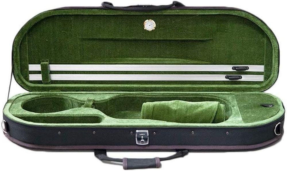 Lightweight Violin Halfmoon Case with Hygrometer & Strap - Multiple Colors!