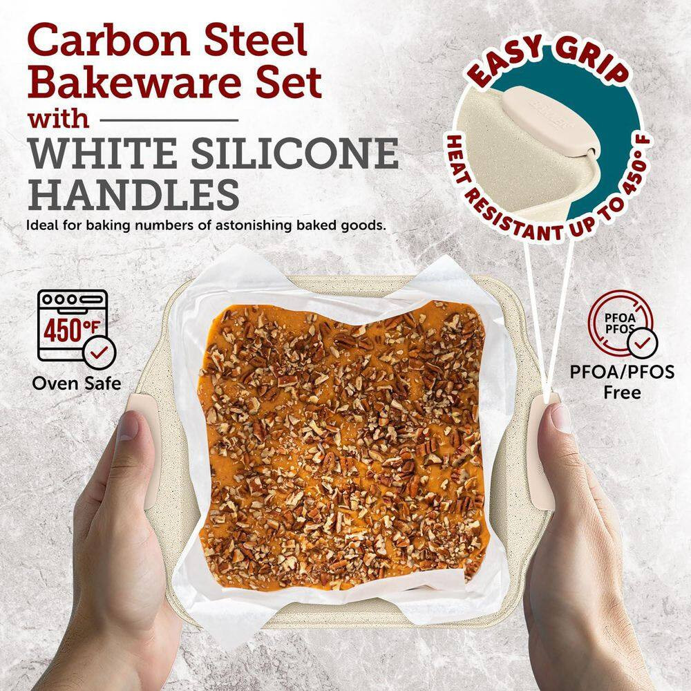 8-Piece Bakeware Set-White Marble