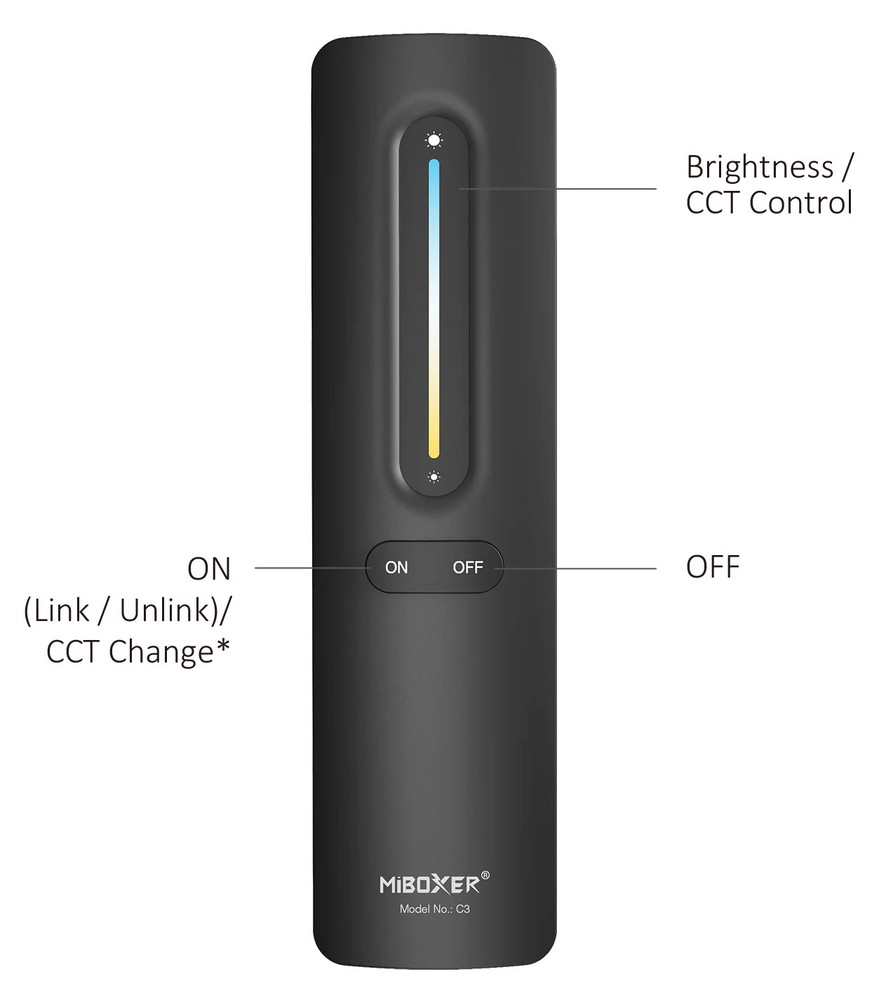 Miboxer 1-Zone CCT Remote (Black)