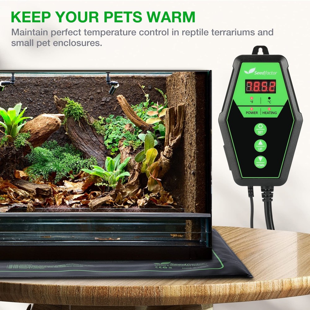 Digital Heat Mat Thermostat Controller for Seed Germination, Reptiles and Bre...