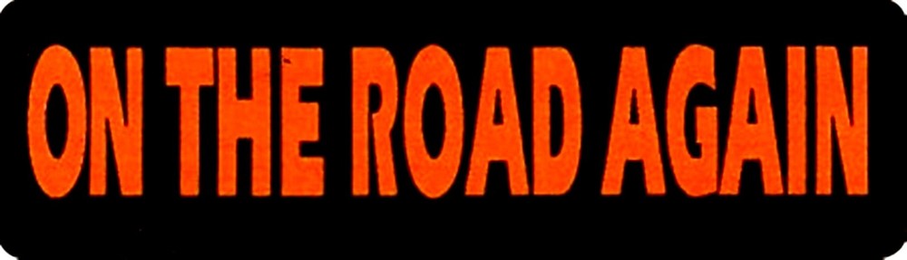 ON THE ROAD AGAIN HELMET STICKER