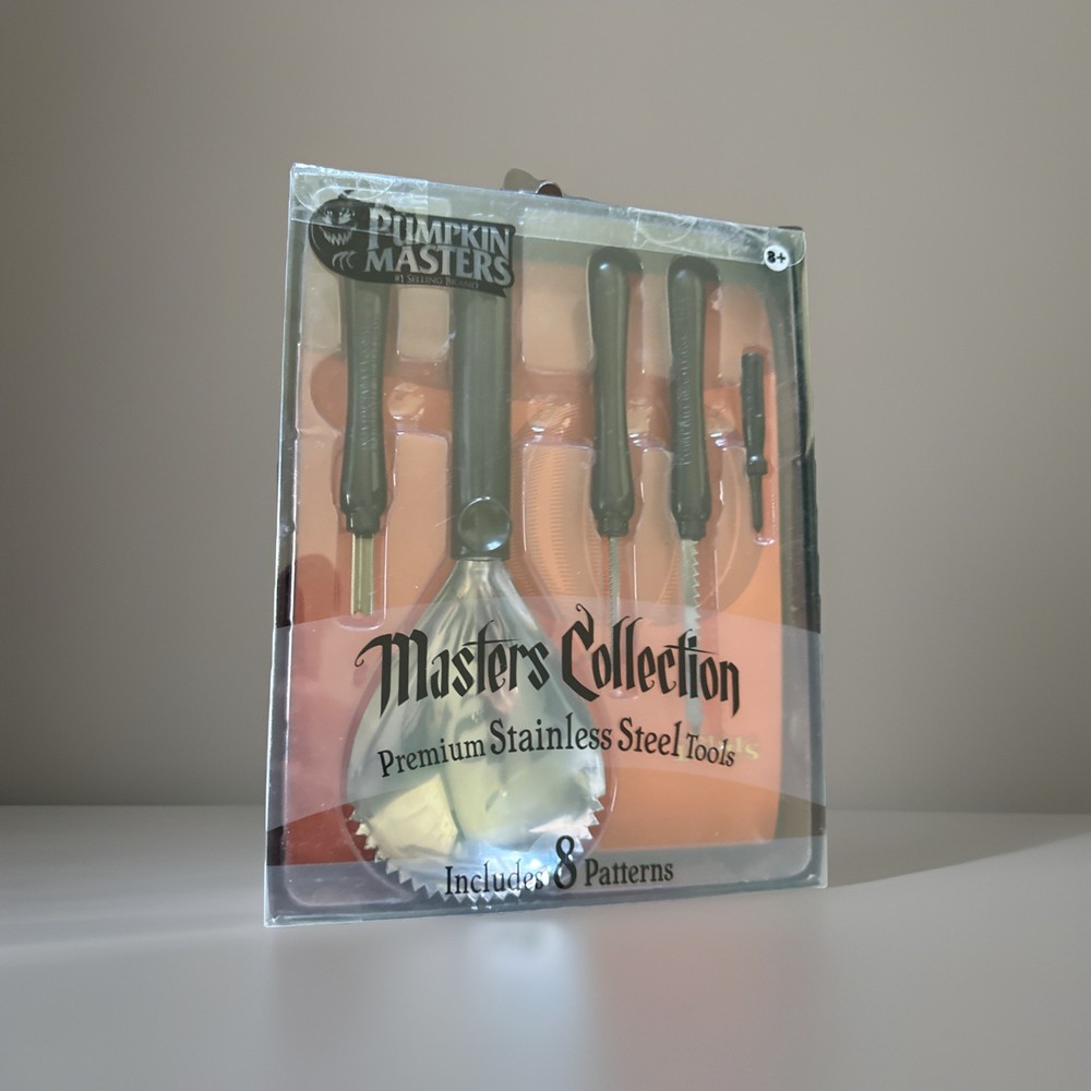 Pumpkin Masters Carving Kit~Masters Collection 5 Tools, 8 Patterns New in Box