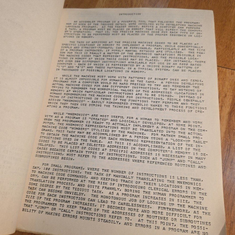 8080 Assembler Program Manual by Nat Wadsworth 1975 Scelbi Computer