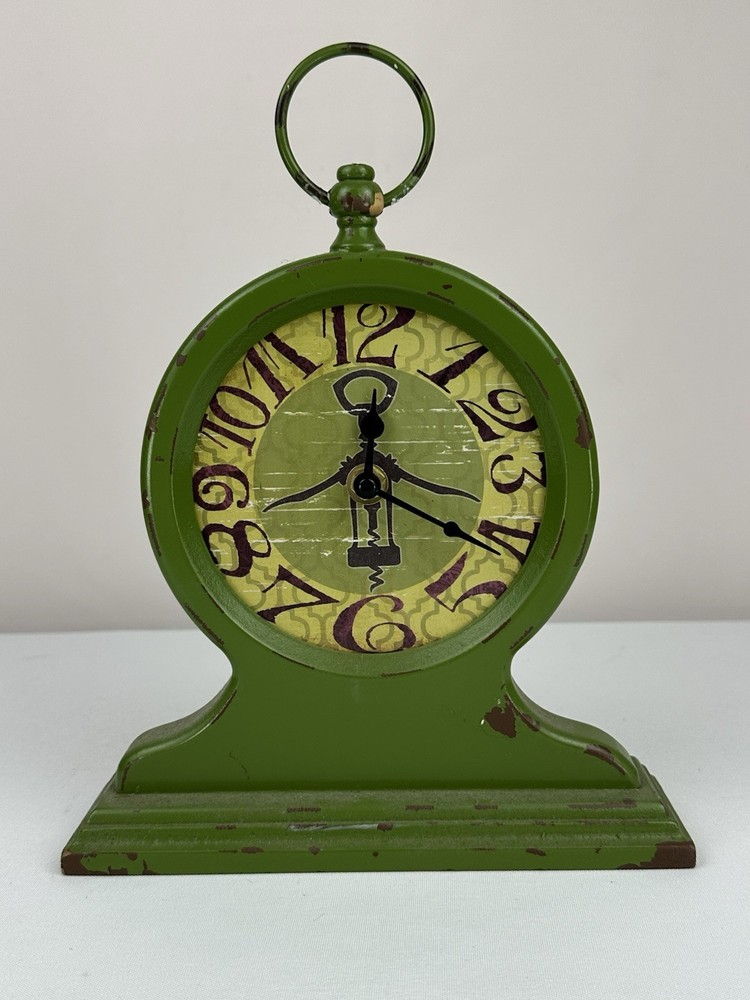Decorative Green Clock Tabletop Desktop