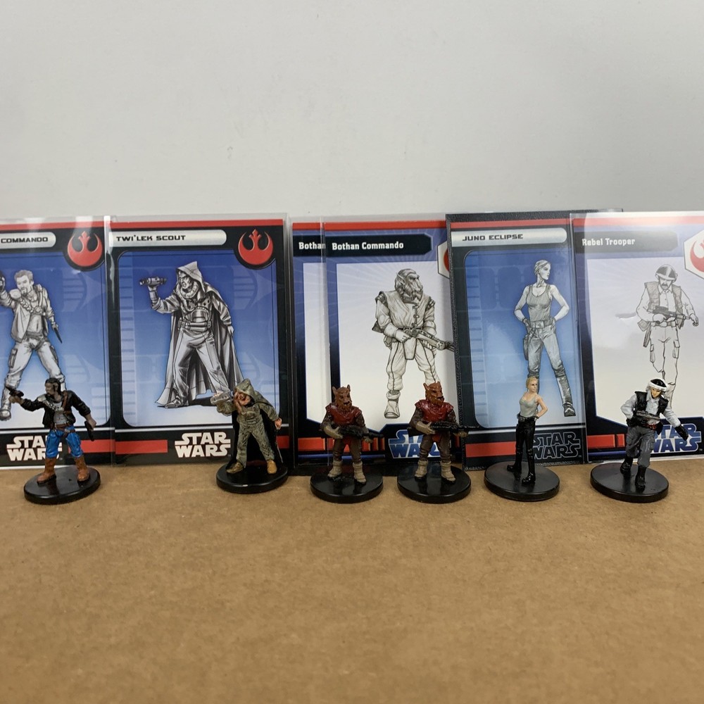 WOTC Star Wars Miniatures - Rebels: Commandos, Scout, Juno Eclipse, Trooper