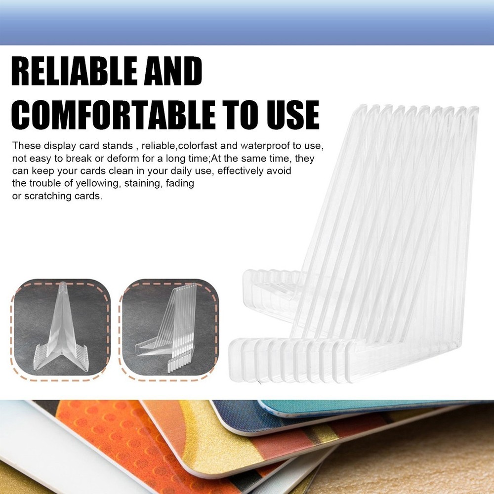 10 PCS Triangular Clear PS Display Stand Space-Saving Holder for Cards Coins US