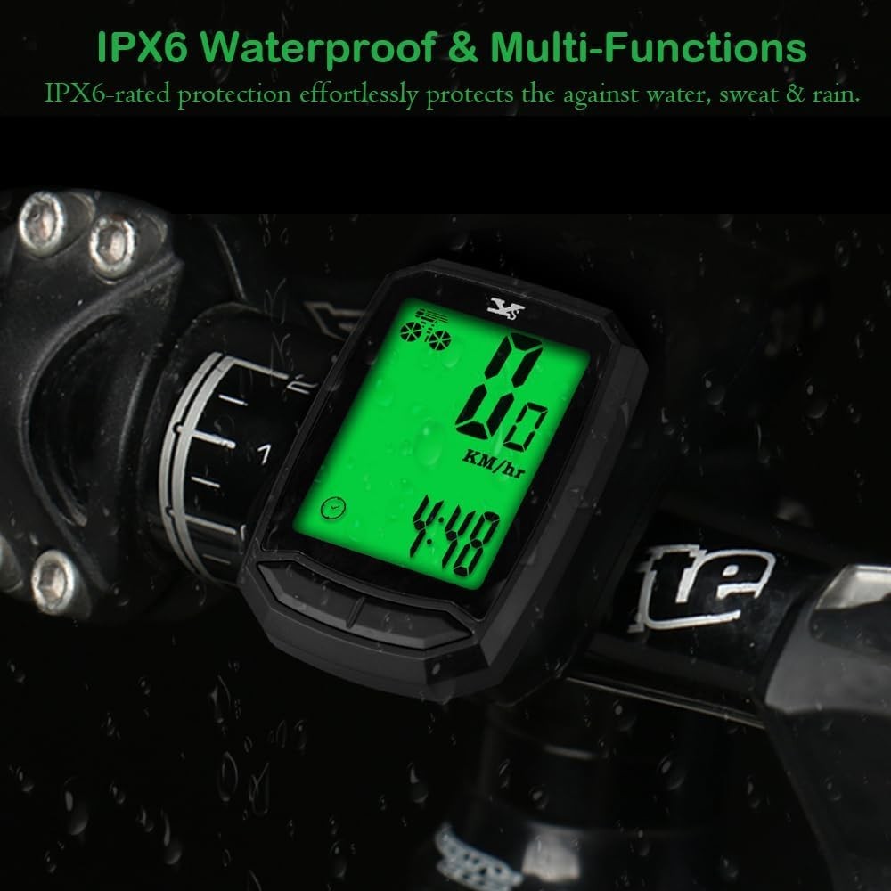 Waterproof LCD Bicycle Speedometer - Wireless Bike Odometer with Multi-Functions