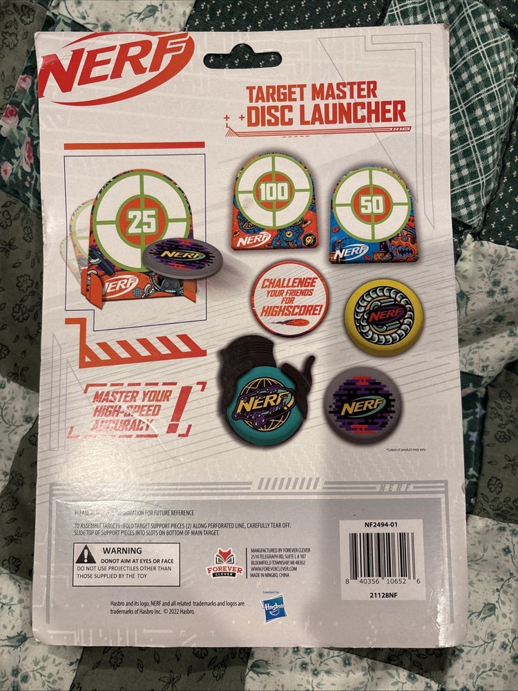NERF Target Master Disc Launcher with 3 Discs, Launcher, & 3 Targets Hasbro ~NEW