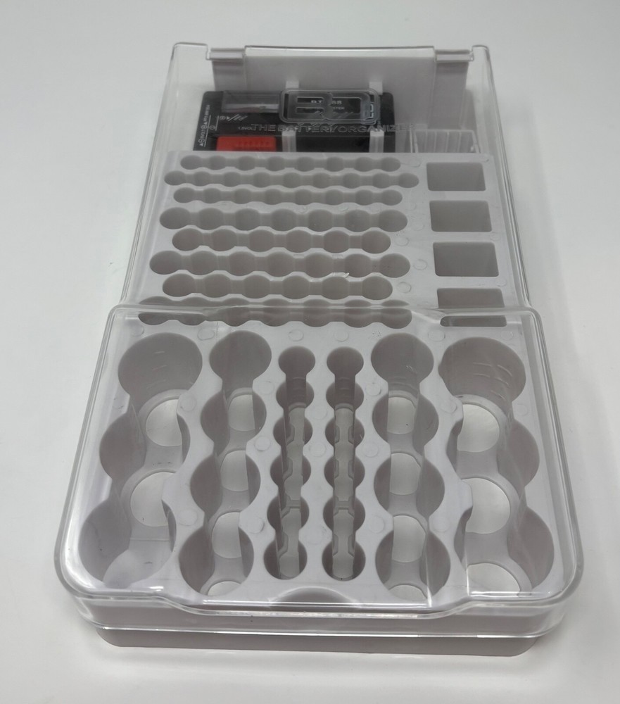 Battery Organizer Storage Case / Container for Batteries w/ Tester AA AAA 9V C D