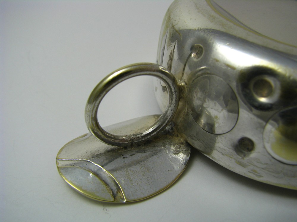 CONTINENTAL SILVER PLATED WINE TASTER TASTEVIN TESTER SILVER PLATED BRASS c1900s