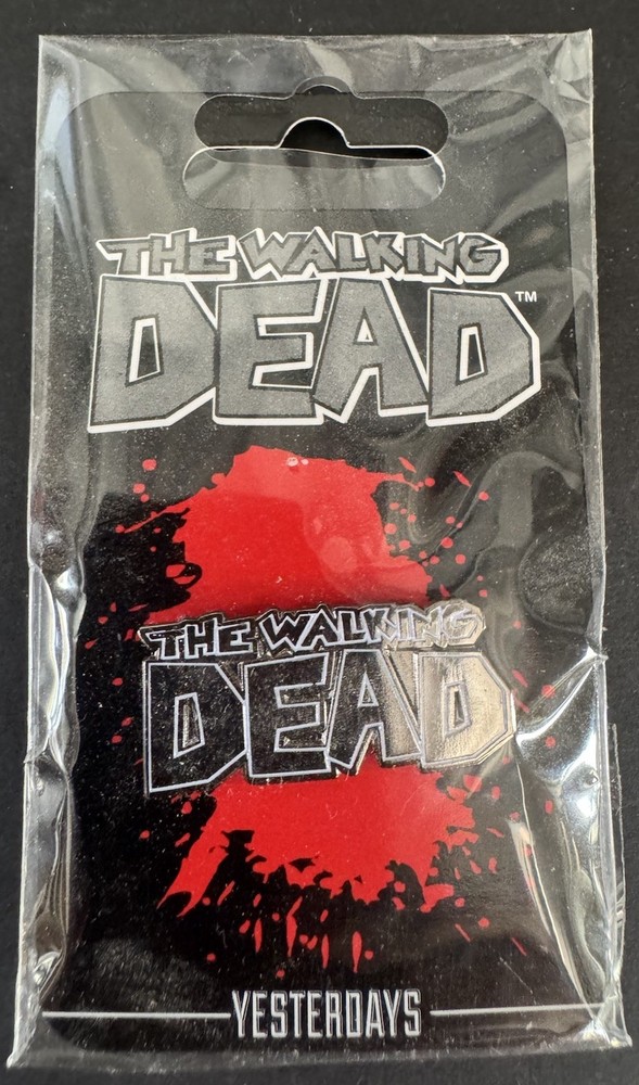 Enamel pin featuring The Walking Dead comic book logo Skybound