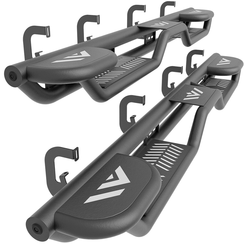 Three Raised Steps Crew Cab Running Boards Compatible for 2007-2018 Chevy