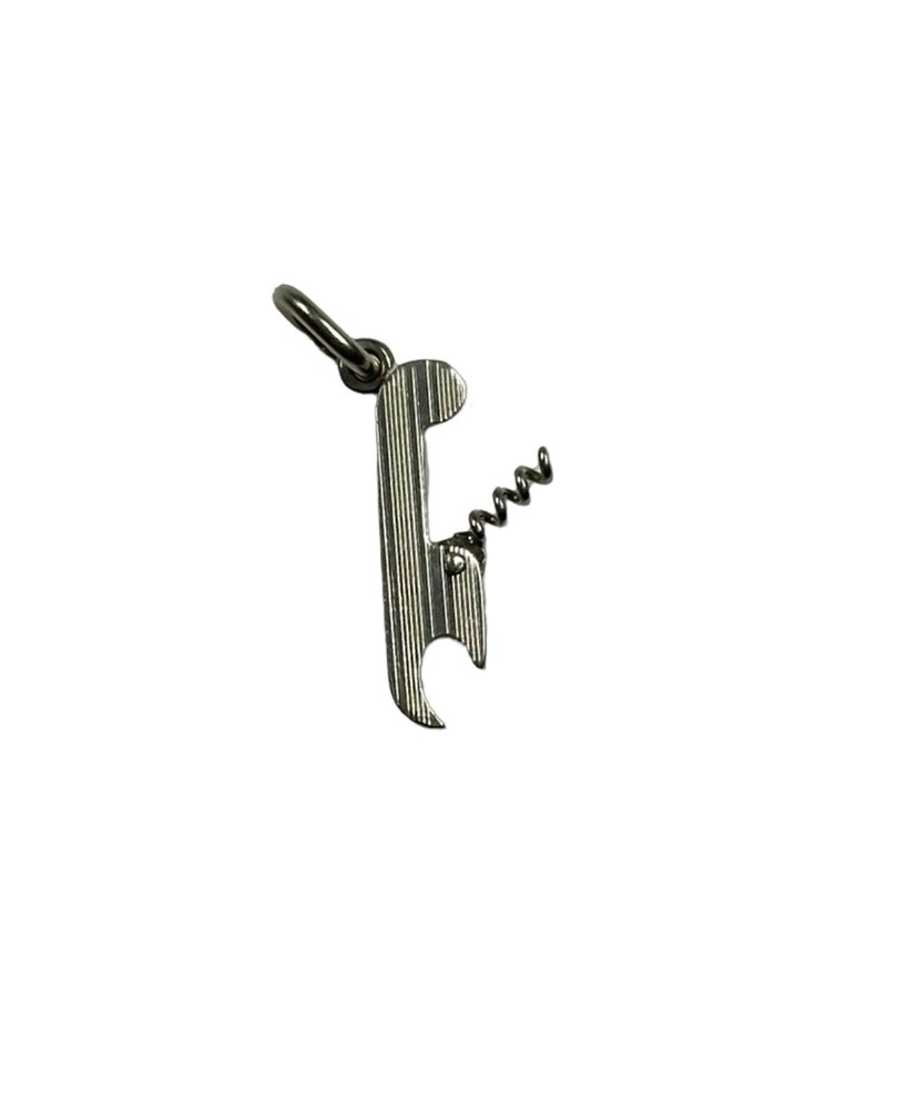 White Metal Corkscrew Wine Opener Bar Tool Charm