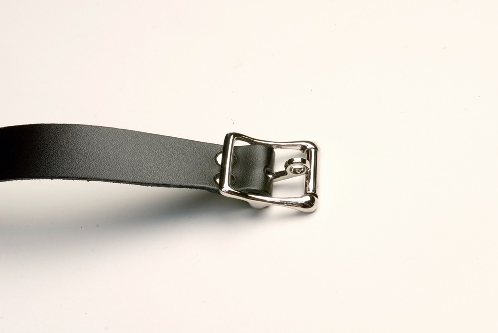 Classic Black Ball Gag w/ Adjustable Black Leather Strap Locking Buckle