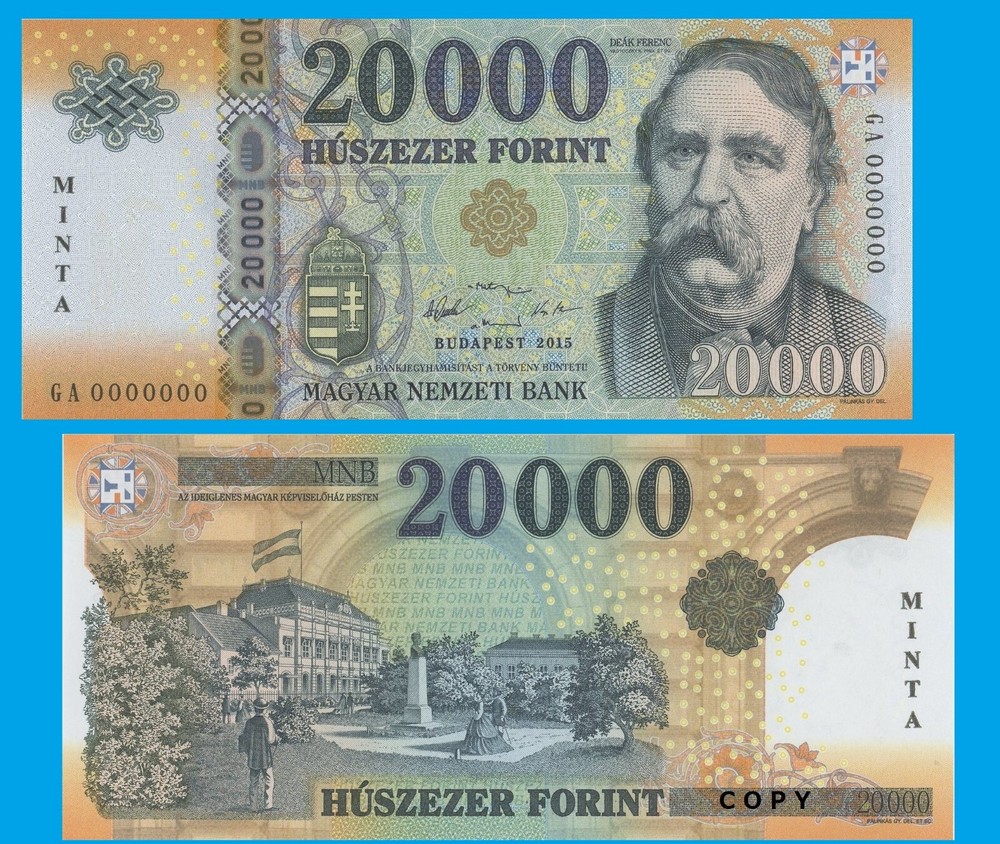 Hungary 20000 Forint 2015 Specimen --+-- Copy
