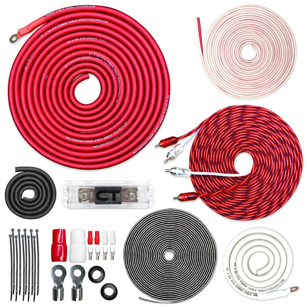 4 Gauge CCA Complete Amp Wiring Install Kit, AMPKIT-4GA-