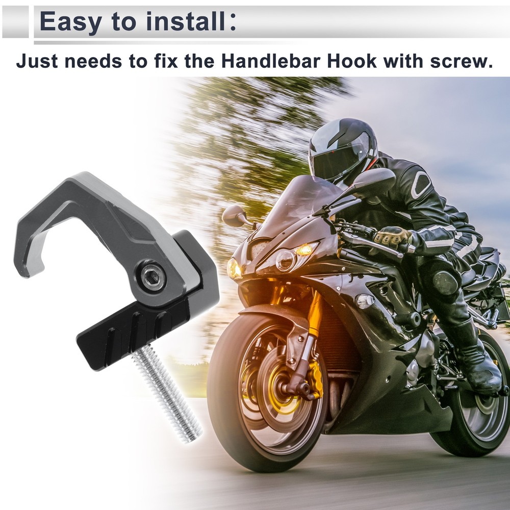 Black Titanium Dyed Imprint Square Motorcycle Hook Length 42mm