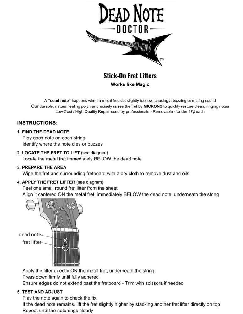 Dead Note Doctor - Fix Dead Buzzing Notes like Magic - 30 pack