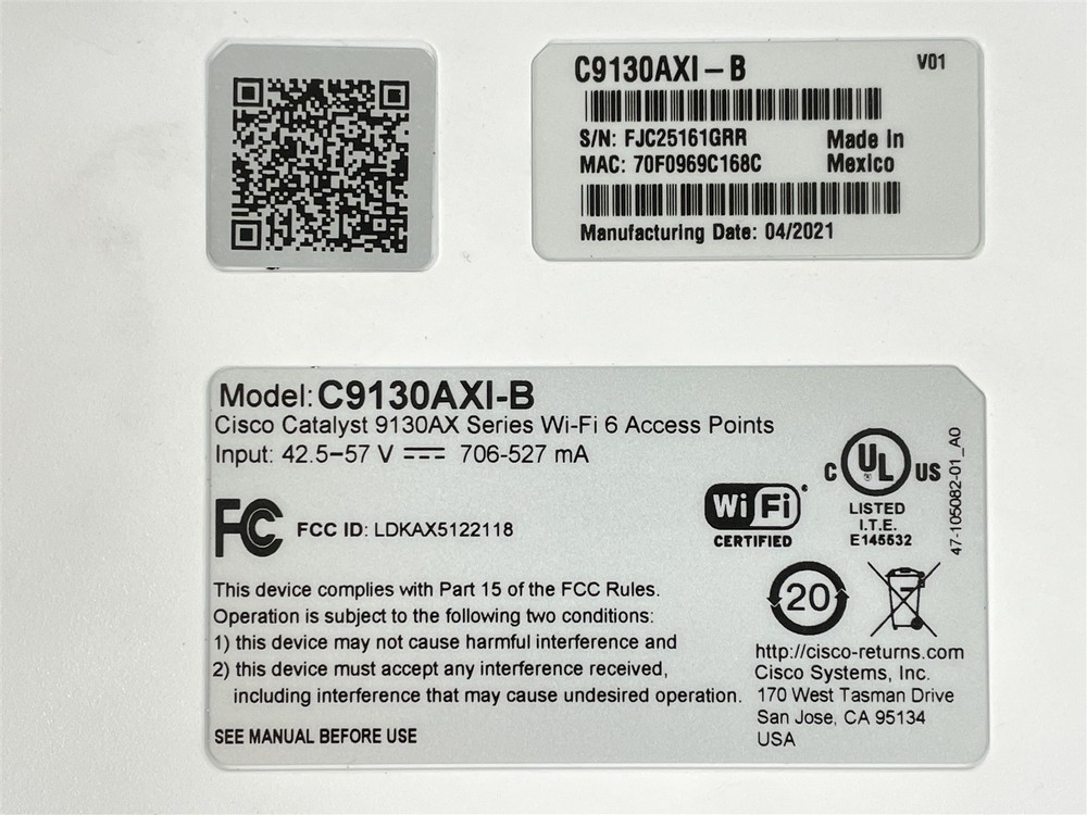 Cisco Catalyst C9130AXI-B Wireless Access Point V01