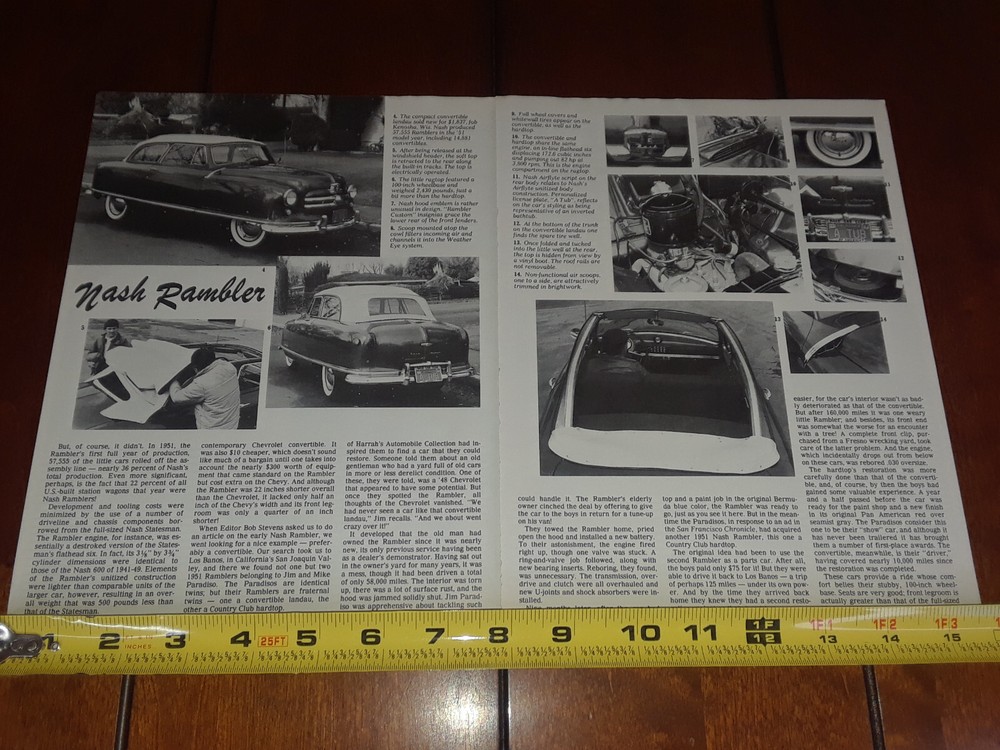 1951 NASH RAMBLER ORIGINAL 1986 ARTICLE