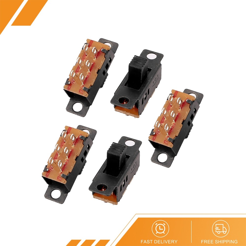 5 Pcs 3 Position 6P DPDT Micro Miniature PCB Slide Switch Latching Toggle Switch