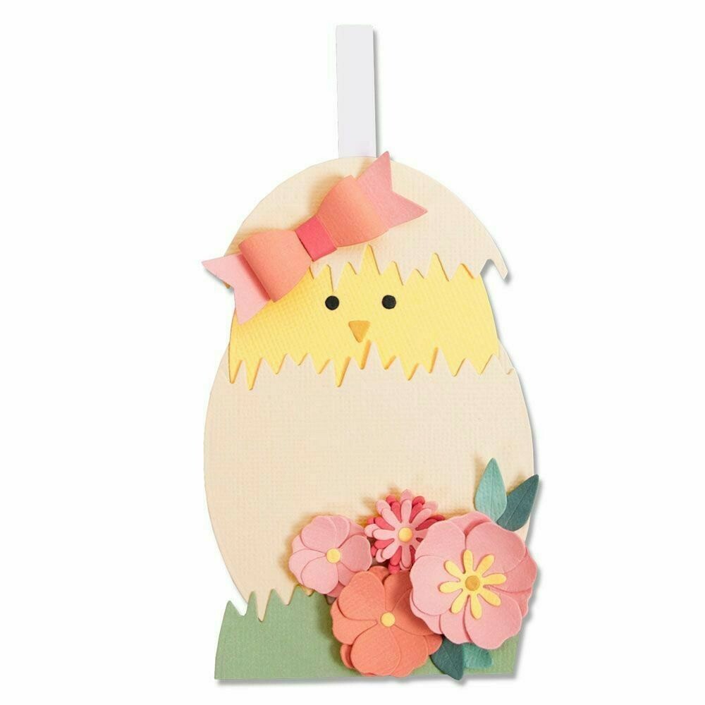 Hatching Egg with Chick Sizzix Thinlits Thin Metal Die Set 664362 NEW!