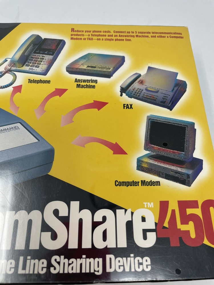 Comshare 450 Line Sharing Device Phone Fax Answering Machine Computer New Sealed