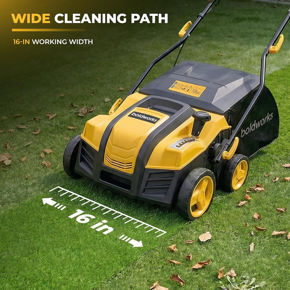 Electric Artificial Turf Sweeper 16” Artificial Grass Sweeper Vacuum with 45L Co