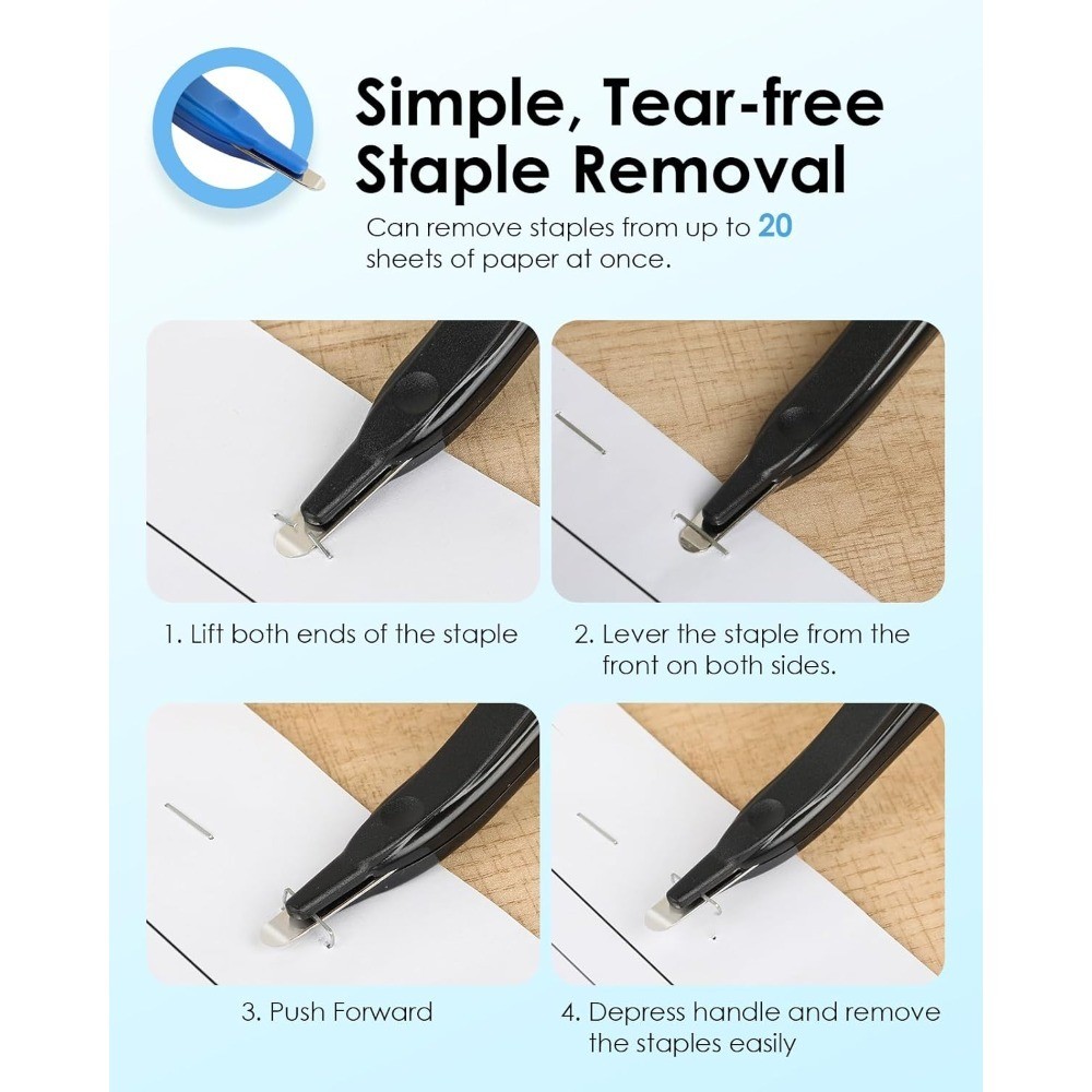 Professional Magnetic Staple Remover Tool 4 Pack Flat Staple Puller Stick for