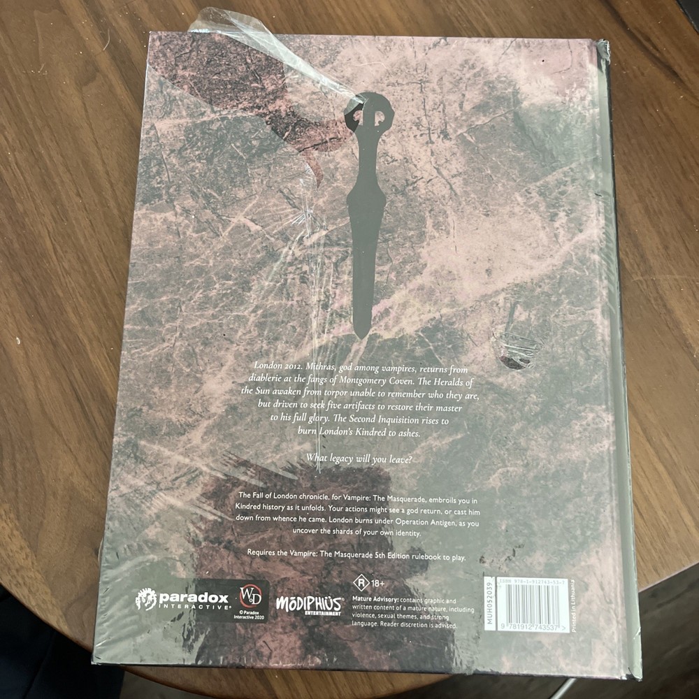 Vampire : The Masquerade Sourcebook RPG Fall of London 5e